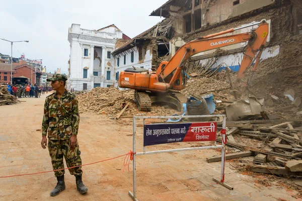 Terremoto nepal em kathmandu — Fotografia de Stock