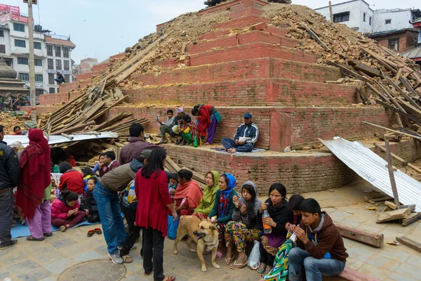 Jordbävningen i Nepal i Kathmandu — Stockfoto