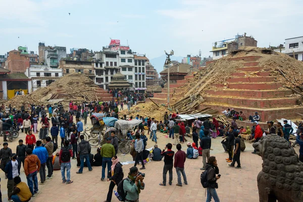 Jordbävningen i Nepal i Kathmandu — Stockfoto