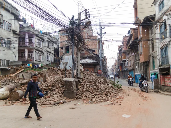 Nepal terremoto en Katmandú — Foto de Stock