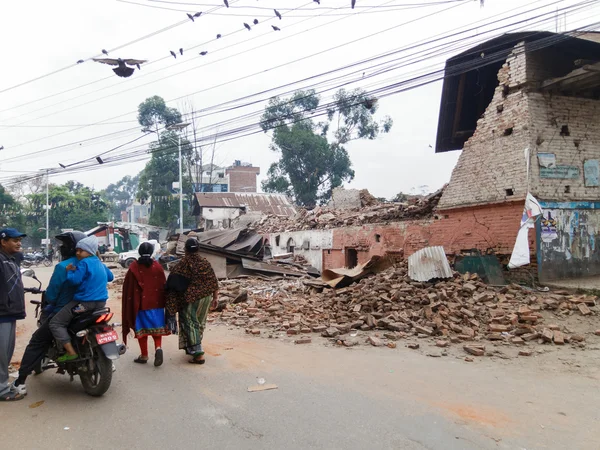 Jordbävningen i Nepal i Kathmandu — Stockfoto