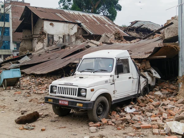 Terremoto nepal em kathmandu — Fotografia de Stock