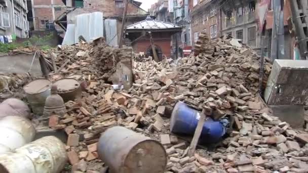 Jordbävningen i Nepal i Kathmandu — Stockvideo