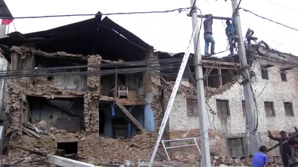 Jordbävningen i Nepal i Kathmandu — Stockvideo