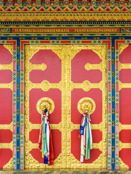 Détail de la porte du monastère bouddhiste Kapan, Népal — Photo