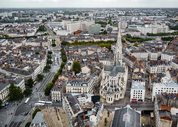 Letecký pohled z Nantes, Francie — Stock fotografie