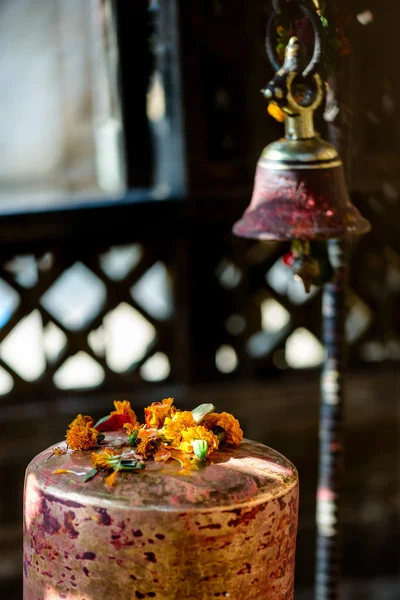 Detail of a hinduist temple in Bhaktapur — Stock Photo, Image