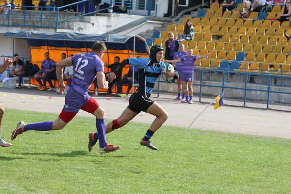 Odessa Ucraina 2020 Ukrain Rugby Championship Polytechnik Odessa Nero Kamyanets — Foto Stock