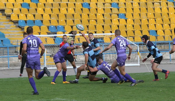 Odessa Ukraine 2020 Ukrain Rugby Championship Polytechnik Odessa Svart Kamyanets — Stockfoto