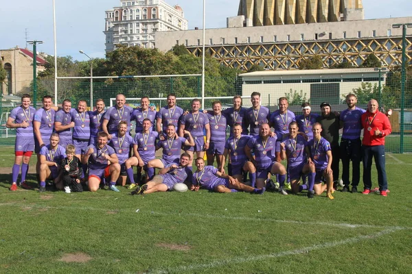 Odessa Ucraina 2020 Ukrain Rugby Championship Polytechnik Odessa Nero Kamyanets — Foto Stock