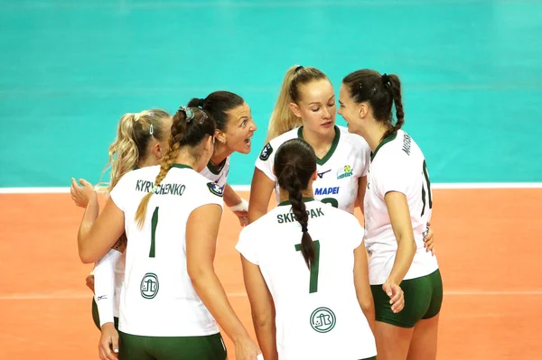 Odessa Ucrânia 2020 Voleibol Emocional Feminino Campeão Ucrânia Khimik Yuzhny — Fotografia de Stock