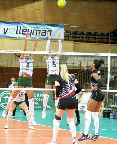 Odessa Ukraine 2020 Women Emotional Volleyball Champion Ukraine Khimik Yuzhny — Stock Photo, Image