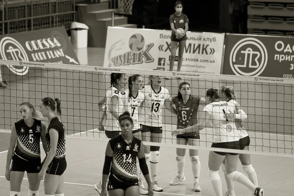 Odessa Ukraine 2020 Women Emotional Volleyball Champion Ukraine Khimik Yuzhny — Stock Photo, Image