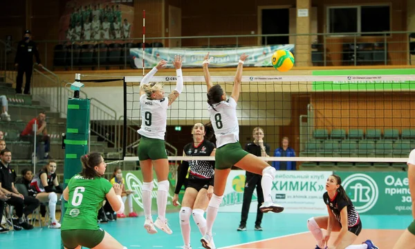 Odessa Ukraine 2020 Volei Emoțional Feminin Campionul Ucrainei Khimik Yuzhny — Fotografie, imagine de stoc