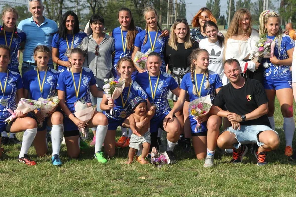 Odessa Ukraine August 2020 Ukrainian Cup Women Rugby Teams Winner — Stock Photo, Image