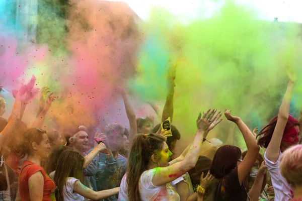 Krasnodar Russia Lehet 2018 Fesztivál Színek Hagyományos Indiai Fesztivál Holi — Stock Fotó