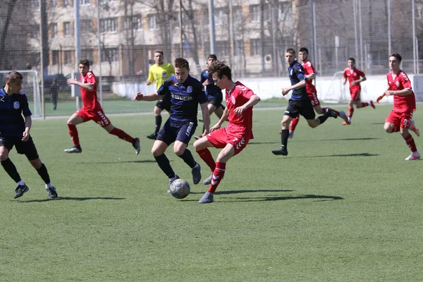 Odessa Ukraine April 2021 Local Children Football Teams Play Artificial — Stock Photo, Image