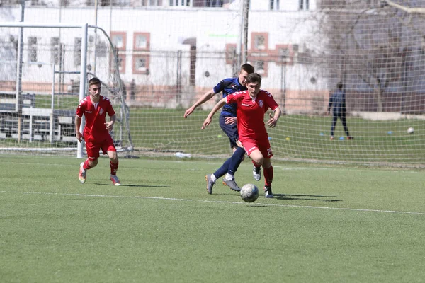 Odessa Ucraina Aprile 2021 Squadre Locali Calcio Bambini Giocano Sull — Foto Stock