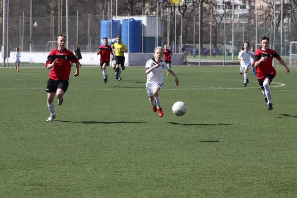 Odessa Ucrania Abril 2021 Los Equipos Locales Fútbol Infantil Juegan — Foto de Stock