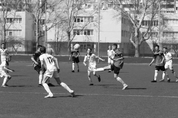 Odessa Ucrania Abril 2021 Los Equipos Locales Fútbol Infantil Juegan — Foto de Stock