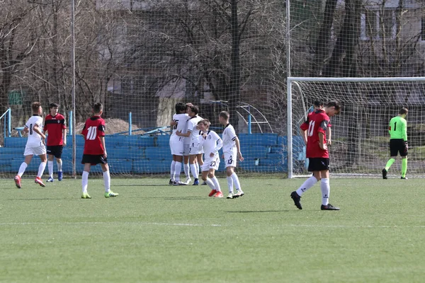 Одесса Украина Апреля 2021 Года Местные Детские Футбольные Команды Играют — стоковое фото