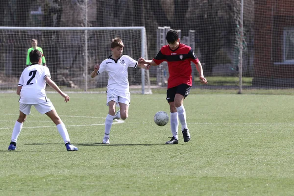 Odessa Ukrayna Nisan 2021 Yerel Çocuk Futbol Takımları Yapay Stadyum — Stok fotoğraf