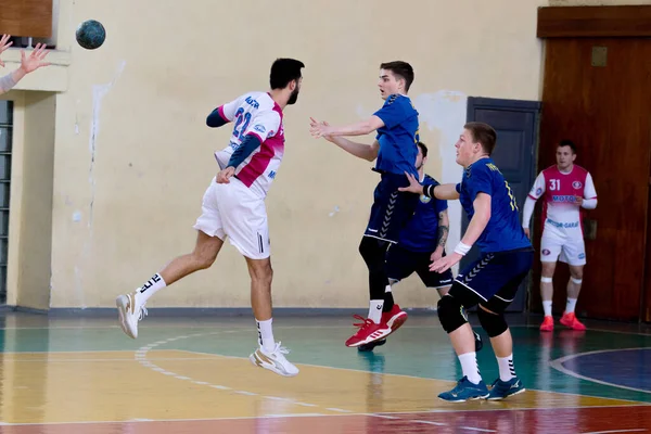 Odessa Ucrania Abril 2021 Balonmano Federación Balonmano Masculino Ucrania Partido —  Fotos de Stock