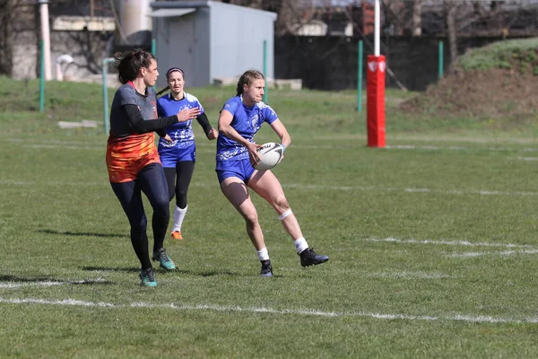 Odessa Ucrania Abril 2021 Copa Ucrania Entre Equipos Femeninos Rugby —  Fotos de Stock