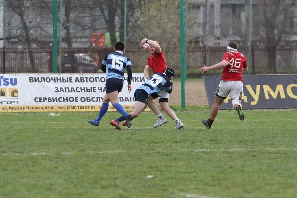Odessa Ukraine Kwietnia 2021 Rugby Cup Odessa Polytechnic Derby Niebieski — Zdjęcie stockowe