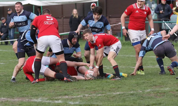 Odessa Ucrania Abril 2021 Rugby Cup Derby Politécnico Odessa Azul — Foto de Stock