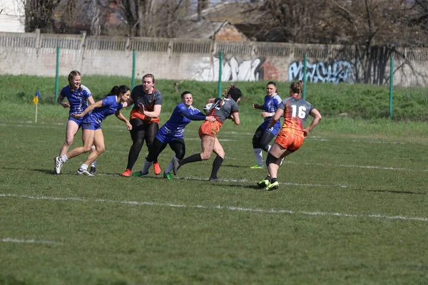 Odessa Ukraine Abril 2021 Copa Ucrânia Entre Equipes Rugby Feminino — Fotografia de Stock