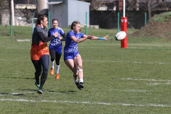 Odessa Ucrania Abril 2021 Copa Ucrania Entre Equipos Femeninos Rugby —  Fotos de Stock