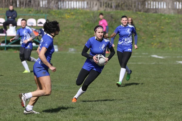 Odessa Ukraine Abril 2021 Copa Ucrânia Entre Equipes Rugby Feminino — Fotografia de Stock