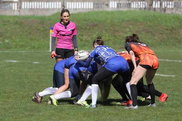 Odessa Ucrania Abril 2021 Copa Ucrania Entre Equipos Femeninos Rugby — Foto de Stock