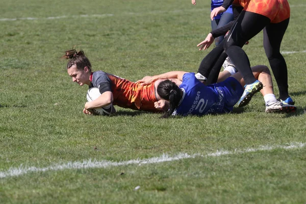 Odessa Ucrania Abril 2021 Copa Ucrania Entre Equipos Femeninos Rugby — Foto de Stock