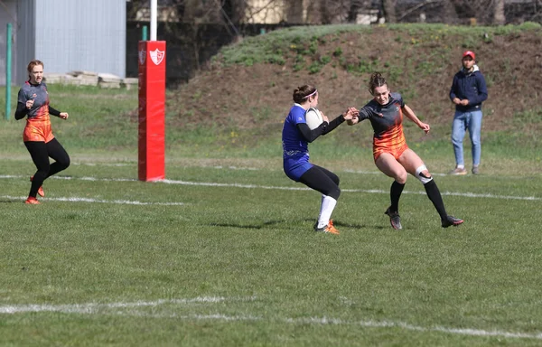 Odessa Ucrania Abril 2021 Copa Ucrania Entre Equipos Femeninos Rugby —  Fotos de Stock