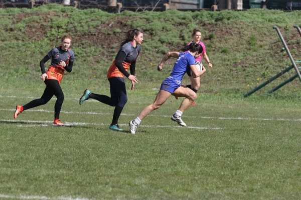 Odessa Ukraine Abril 2021 Copa Ucrânia Entre Equipes Rugby Feminino — Fotografia de Stock