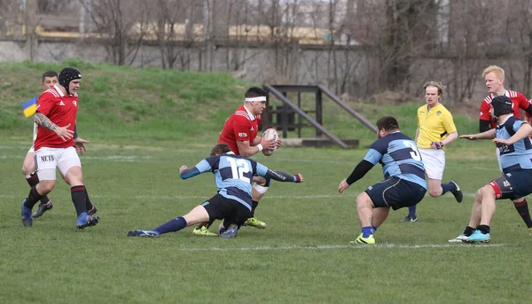 Odessa Ukraine April 2021 Rugby Cup Odessa Polytechnic Derby Blå — Stockfoto