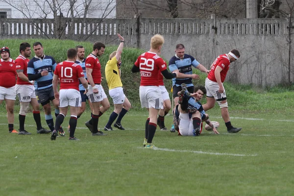 Odessa Ukraine April 2021 Rugby Cup Odessa Polytechnic Derby Blue — Stock Photo, Image