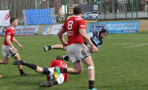 Odessa Ukraine Kwietnia 2021 Rugby Cup Odessa Polytechnic Derby Niebieski — Zdjęcie stockowe