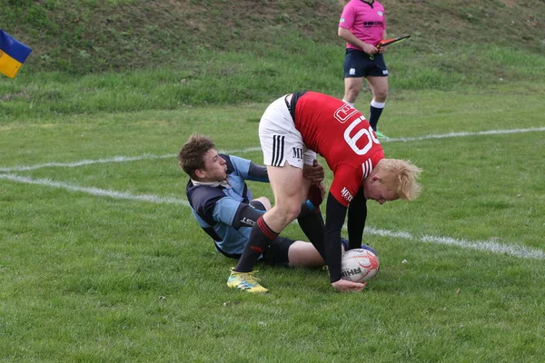 Odessa Ukraine Abril 2021 Rugby Cup Odessa Polytechnic Derby Azul — Fotografia de Stock