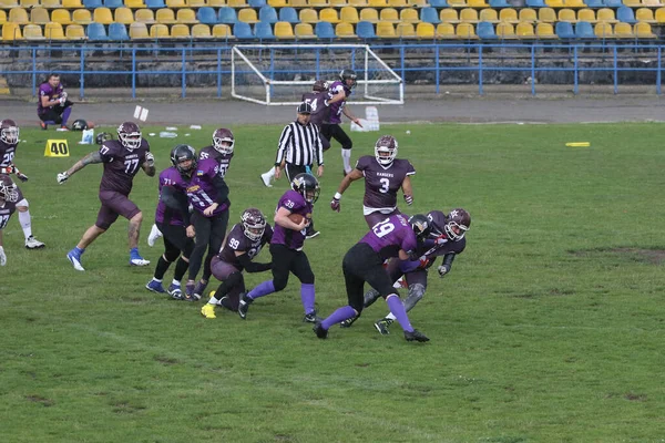 Odessa Ukraine Maj 2021 Amerikansk Fotboll Gräset Tuff Duell Kamp — Stockfoto