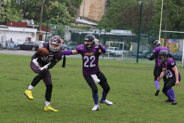 Odessa Ukraine May 2021 American Football Grass Tough Duel Battle — Stock Photo, Image