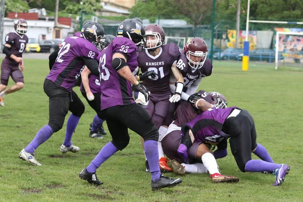 Odessa Ukraine Maj 2021 Amerikansk Fotboll Gräset Tuff Duell Kamp — Stockfoto