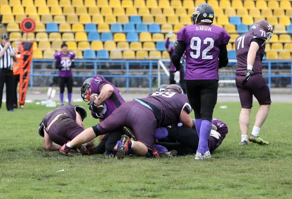 Odessa Ucrania Mayo 2021 Fútbol Americano Césped Duelo Duro Una — Foto de Stock