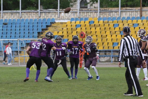 Odessa Ukraine Maj 2021 Amerikansk Fotboll Gräset Tuff Duell Kamp — Stockfoto