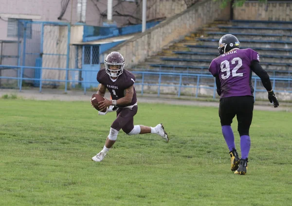 Odessa Ukraine Mai 2021 American Football Auf Dem Rasen Ein — Stockfoto