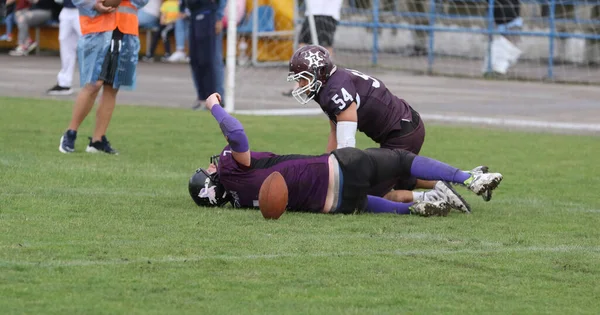 Odessa Ucrania Mayo 2021 Fútbol Americano Césped Duelo Duro Una —  Fotos de Stock