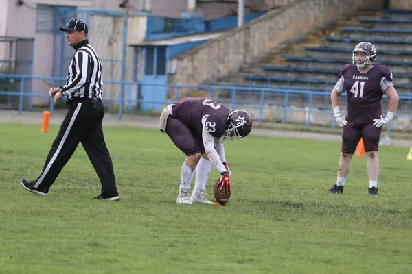 Odessa Ukraine Maj 2021 Amerikansk Fotboll Gräset Tuff Duell Kamp — Stockfoto