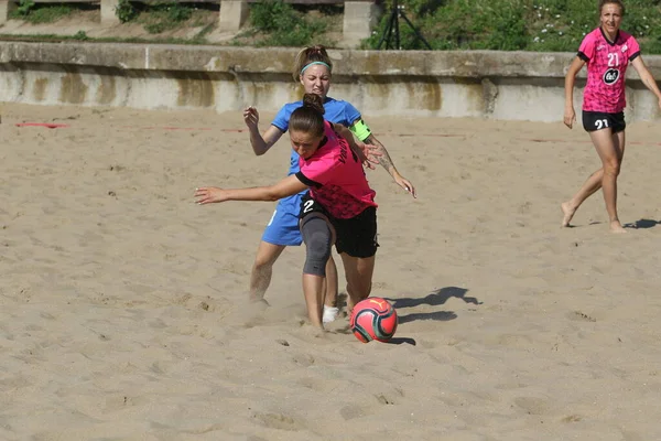 Odessa Ucrânia Julho 2021 Taça Ucraniana Futebol Praia Feminino Futebolistas — Fotografia de Stock